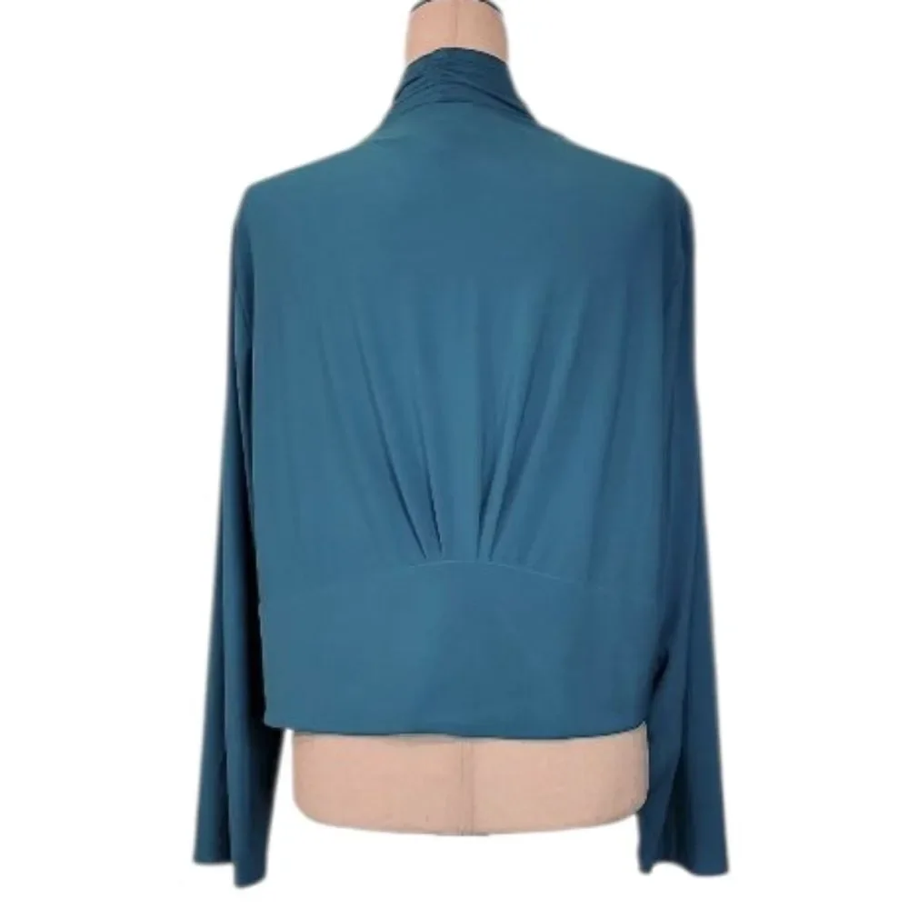 Anttony Original Teal Pleated Open Drape Cardigan Size XL